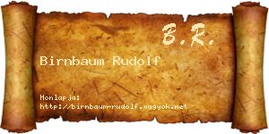 Birnbaum Rudolf névjegykártya